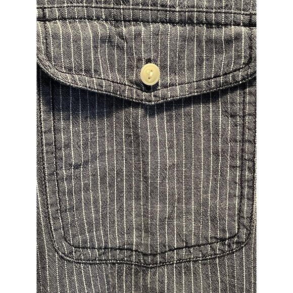 Nautica Jeans Co. Blue Pinstripe Button Front Short Sleeve Shirt size XL - Picture 6 of 8